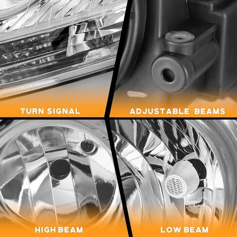 WEELMOTO for 2005-2010 Volkswagen Jetta Sedan Headlight Compatible with 2006-2009 Volkswagen GTI/Rabbit Headlamp DOES NOT FIT XENON/HID Chrome Housing in Saudi Arabia