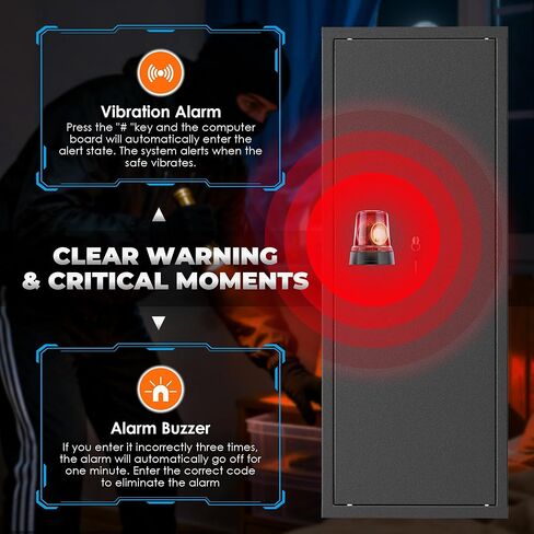 10-14 Gun Safe, Large Gun Safe for Home Rifle and Pistol, Quick Release Fireproof Gun Cabinet, Locking Gun Safe with Removable Shelves and Pockets in Kuwait