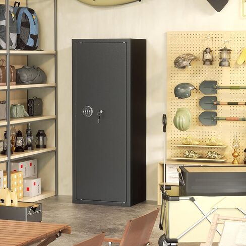 10-14 Gun Safe, Large Gun Safe for Home Rifle and Pistol, Quick Release Fireproof Gun Cabinet, Locking Gun Safe with Removable Shelves and Pockets in Kuwait