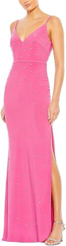 V-Neck Rhinestone Gown by Mac Duggal in Saudi Arabia