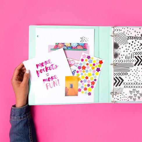 Avery Mini 3 Ring Binder, Holds 5.5" x 8.5" Paper, 1" Round Rings, 175-Sheet Capacity, 1.4 Inch Wide Spine, Watercolor Rainbow Design, Great for Home, Office, School Supplies, and More (18713) in Kuwait