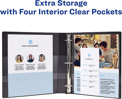 Avery Durable View 3 Ring Binder, 1-1/2 Inch Slant Rings, 4 Black Binders (05738) in Kuwait