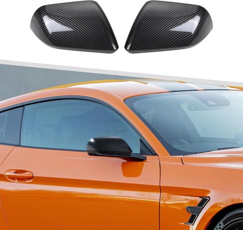 Jimen Compatible with Ford Mustang 2015-2023, 2PCS Rear View Mirror Shell Caps Trim Cover (Black) in Saudi Arabia