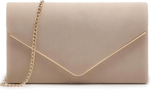 حقيبة كلاتش أنيقة للسهرة للنساء فاخرة من جلد الغزال الصناعي ومحفظة للحفلات، حقيبة يد كلاسيكية للملابس in Kuwait