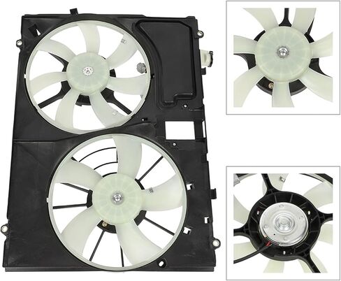 Black Radiator Condenser Fan Assembly for Lexus for RX330 2004-2006 Driver Passenger Side/LH RH Electric Cooling Fan Replace 620-555 in Saudi Arabia
