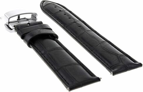 Ewatchparts 21mm Leather Strap Watch Band Compatible With 44mm Baume Mercier Capeland Clifton Auto Black in Saudi Arabia