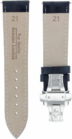 Ewatchparts 21mm Leather Strap Watch Band Compatible With 44mm Baume Mercier Capeland Clifton Auto Black in Saudi Arabia