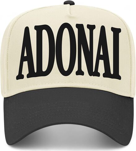 قبعة سائق الشاحنة Adonai Serif Vintage | قبعة بيسبول مسيحية ممتازة قابلة للتعديل للرجال والنساء in Saudi Arabia