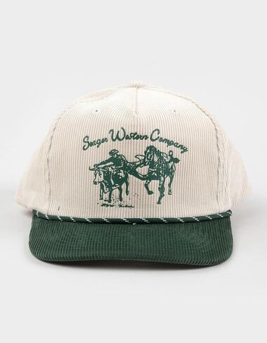 Natural/Green Corduroy Snapback by Seager Co. in Saudi Arabia