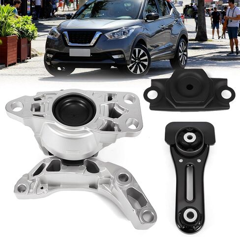 Engine Motor Transmission Mount Kit 3Pcs Fit for Nissan Versa 2020-2024|Kicks 2017-2024, 1.6L L4 Engine -Replace A4397 EM7470 10129 112105RA1A A4398 10130 112205RA0A A4387 Transmission Mount in Kuwait