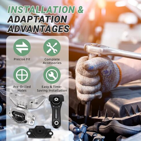 Engine Motor Transmission Mount Kit 3Pcs Fit for Nissan Versa 2020-2024|Kicks 2017-2024, 1.6L L4 Engine -Replace A4397 EM7470 10129 112105RA1A A4398 10130 112205RA0A A4387 Transmission Mount in Kuwait