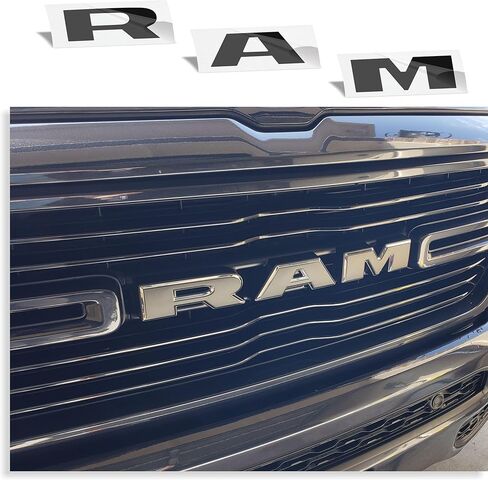 Reflective Concepts RAM Grille Emblem Overlay Decal 2019-2024 Ram 1500, NOT for Classic or TRX (Color: Flat Black) in Saudi Arabia