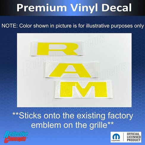 Reflective Concepts RAM Grille Emblem Overlay Decal 2019-2024 Ram 1500, NOT for Classic or TRX (Color: Flat Black) in Saudi Arabia