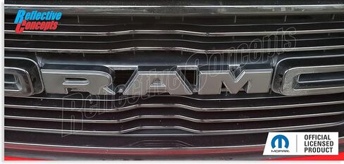 Reflective Concepts RAM Grille Emblem Overlay Decal 2019-2024 Ram 1500, NOT for Classic or TRX (Color: Flat Black) in Saudi Arabia