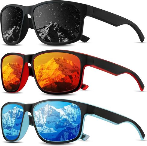 Square Polarized Sunglasses for Men and Women, Mens Sunglasses UV Protection with Lightweight Frame Sun Glasses in Saudi Arabia