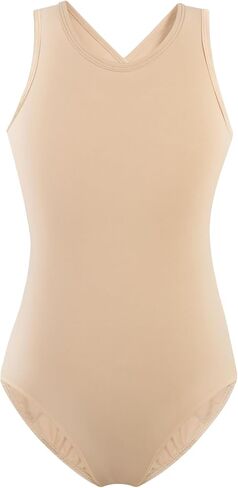 XiaoMoSha Gymnastics Leotards for Girls Hollow Back Dance Ballet Outfit Sleeveless Unitards Tank Bodysuit for Kids 4-14 Years in Saudi Arabia