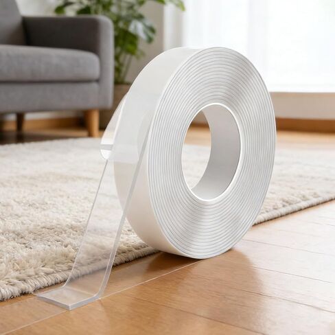 Double Sided Tape Heavy Duty-Removable, Waterproof & Clear for Walls, Carpet, Crafts, Picture Hanging(Transparent+10MM) in Saudi Arabia