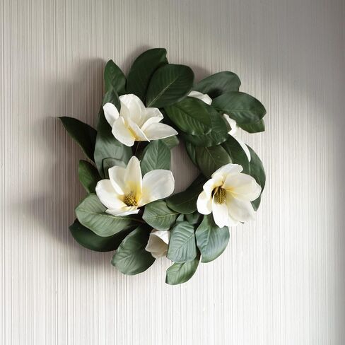 Pure Garden Magnolia Wreaths - Set of Two 24-Inch Artificial Spring Wreaths for Home Decor - Decoration for Indoors or Covered Patio Use Only in Kuwait