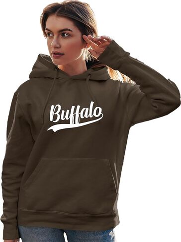 كنزة بغطاء للرأس من Go All Out City Of Buffalo New York Pride Fashion Script للرجال والنساء والشباب in Saudi Arabia