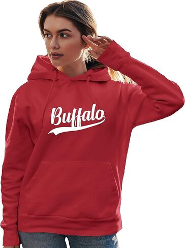 كنزة بغطاء للرأس من Go All Out City Of Buffalo New York Pride Fashion Script للرجال والنساء والشباب in Saudi Arabia