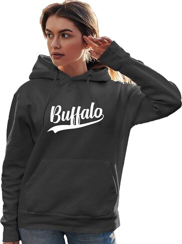 كنزة بغطاء للرأس من Go All Out City Of Buffalo New York Pride Fashion Script للرجال والنساء والشباب in Saudi Arabia