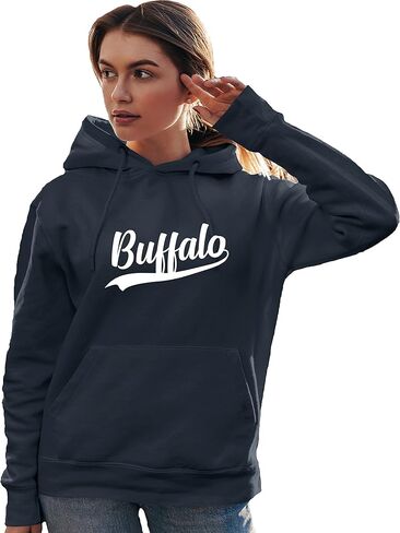 كنزة بغطاء للرأس من Go All Out City Of Buffalo New York Pride Fashion Script للرجال والنساء والشباب in Saudi Arabia