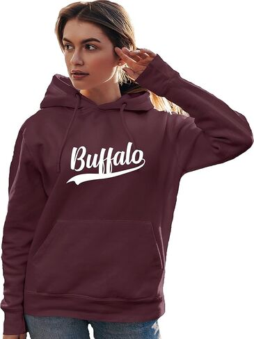 كنزة بغطاء للرأس من Go All Out City Of Buffalo New York Pride Fashion Script للرجال والنساء والشباب in Saudi Arabia