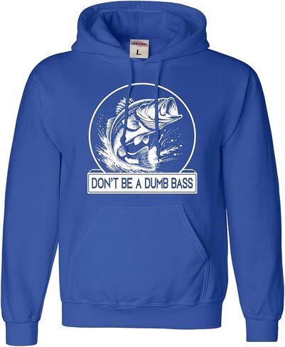 Go All Out Funny Fishing Don't Be A Dumb Bass Fish Lover Gift Mens Women Youth Sweatshirt Hoodie in Saudi Arabia