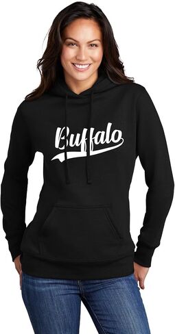 كنزة بغطاء للرأس من Go All Out City Of Buffalo New York Pride Fashion Script للرجال والنساء والشباب in Saudi Arabia