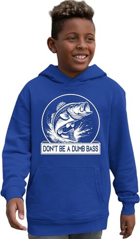 Go All Out Funny Fishing Don't Be A Dumb Bass Fish Lover Gift Mens Women Youth Sweatshirt Hoodie in Saudi Arabia