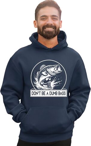 Go All Out Funny Fishing Don't Be A Dumb Bass Fish Lover Gift Mens Women Youth Sweatshirt Hoodie in Saudi Arabia