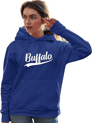 كنزة بغطاء للرأس من Go All Out City Of Buffalo New York Pride Fashion Script للرجال والنساء والشباب in Saudi Arabia
