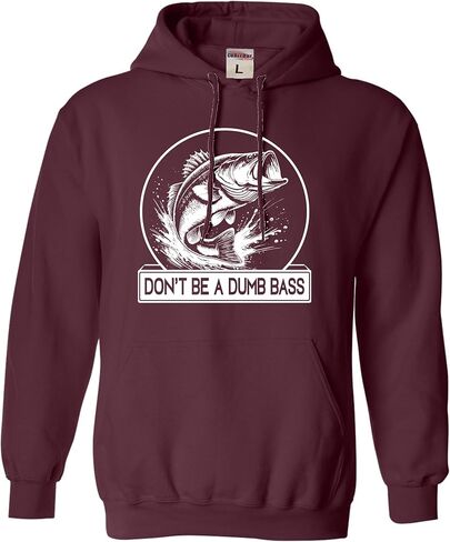 Go All Out Funny Fishing Don't Be A Dumb Bass Fish Lover Gift Mens Women Youth Sweatshirt Hoodie in Saudi Arabia