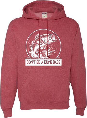Go All Out Funny Fishing Don't Be A Dumb Bass Fish Lover Gift Mens Women Youth Sweatshirt Hoodie in Saudi Arabia