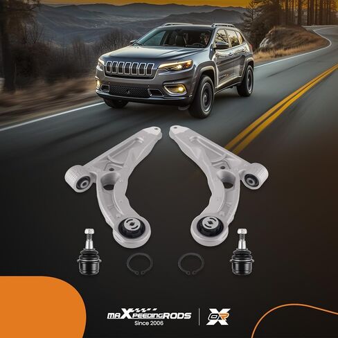 maXpeedingrods 4Pcs Front Lower Control Arm with Ball Joint Suspension Kit for Jeep Cherokee 2014-2018, K643179 K643180 K500287 in Saudi Arabia