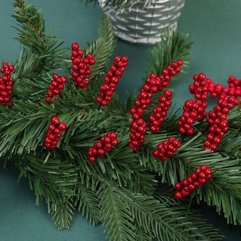 10 PCS Christmas Artificial Red Berry Ornament Decorative Faux Berries DIY Wreath Gift Xmas Party Home Decor 9.5cm in Saudi Arabia