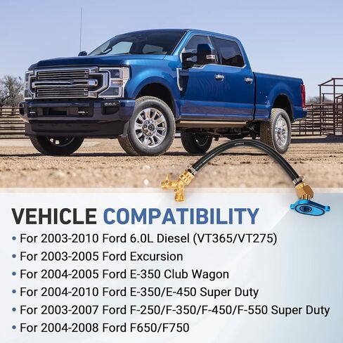 مجموعة تدفق سائل التبريد 6.0 لتر، مجموعة تدفق تبريد تناسب 2003-2010 Ford w/T ومحول بأكسيد الألومنيوم - استبدال مجموعة المبرد الخلفي المبرد (VT365 VT275) in Kuwait