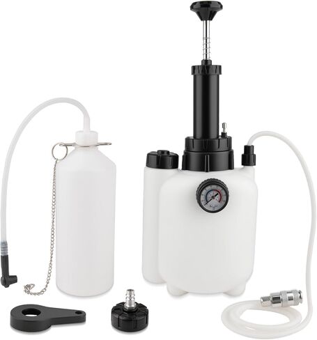 مجموعة نزف الفرامل 3 لتر مع زجاجة نزف السوائل 1 لتر، مجموعة نزف الفرامل اليدوية مع محول الأسطوانة الرئيسية (50 مم)، مجموعة مضخة تفريغ الفرامل النازفة المقاومة للتسرب مناسبة لمعظم المركبات in Kuwait