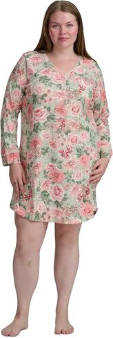 Karen Neuburger womens Plus Size Long Sleeve Henley Nightgown in Saudi Arabia