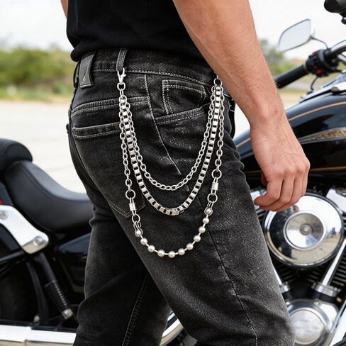 Pants Chain for Men Women, Punk Jean Chain for Pants Made with Durable Stainless Steel, Pocket Chain Hip Hop Biker Goth Accessories Jewelry for Trousers Belt Wallet Bag in Saudi Arabia