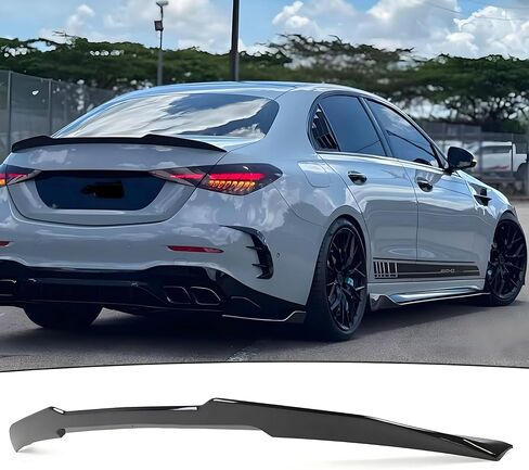 Rear Spoiler Wing Compatible with Mercedes C-Class W206 C300/ C43/ C63 2022 2023 2024 2025 (4-Door Sedan Only), Gloss Black PSM Duckbill Style Decklid Lip Exterior Accessories in Saudi Arabia
