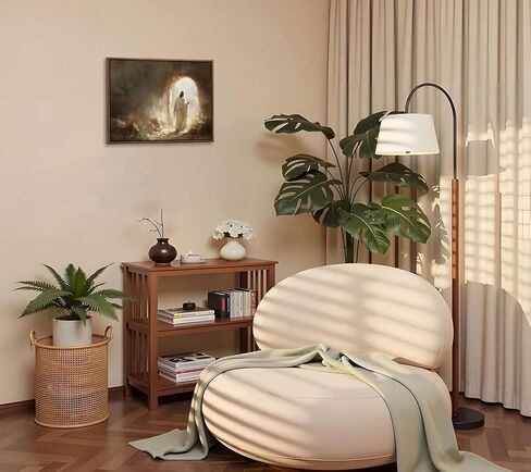 Framed Christian Canvas Wall Art Jesus Resurrection Poster Artwork Jesus Leaves the Tomb Painting Picture Religion Resurrection Savior Print Wall Decor for Church Prayer Home Decoration 8x10in in Saudi Arabia