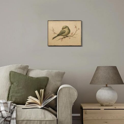 لوحة زيتية لطائر الربيع العتيق، ديكور جدار المزرعة بألوان مائية، مطبوعات قماشية على شكل زهر الكرز، صورة فنية جدارية لرسم خط طبيعي عتيق لغرفة المعيشة ومعرض الحمام - 8 × 10 بوصة غير مؤطرة in Kuwait