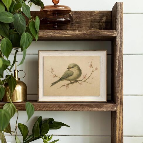 لوحة زيتية لطائر الربيع العتيق، ديكور جدار المزرعة بألوان مائية، مطبوعات قماشية على شكل زهر الكرز، صورة فنية جدارية لرسم خط طبيعي عتيق لغرفة المعيشة ومعرض الحمام - 8 × 10 بوصة غير مؤطرة in Kuwait