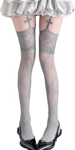 Sexy Fishnet Thigh High Socks with Built-in Garter Belt, Suspender Pantyhose for Women in Saudi Arabia