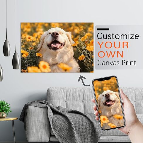 Ship Next Day - Custom Canvas Prints with Your Photos, Personalized Canvas with Pictures Print for Wall Art Bedroom, Customized Photo Gifts for Couple Men Women Mom Baby Dog Family - 10"W x 8"L in Saudi Arabia