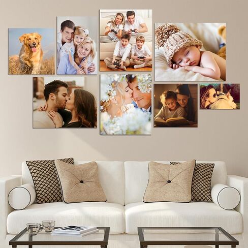 Ship Next Day - Custom Canvas Prints with Your Photos, Personalized Canvas with Pictures Print for Wall Art Bedroom, Customized Photo Gifts for Couple Men Women Mom Baby Dog Family - 10"W x 8"L in Saudi Arabia