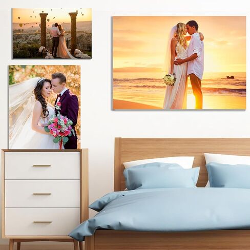 Ship Next Day - Custom Canvas Prints with Your Photos, Personalized Canvas with Pictures Print for Wall Art Bedroom, Customized Photo Gifts for Couple Men Women Mom Baby Dog Family - 10"W x 8"L in Saudi Arabia