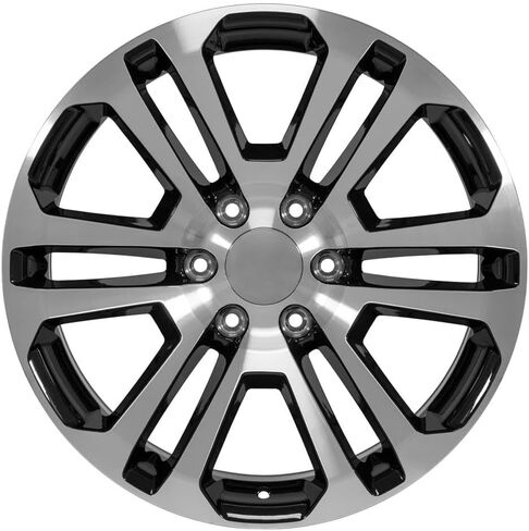 OE Wheels CV99 20 Inch Rims and Tires Fit Sierra 1500 Style 6x139.7 20x9 Gloss Black Machined - Hollander 4741 - TS-37 AT 275/55-20 (Set of 4) in Saudi Arabia