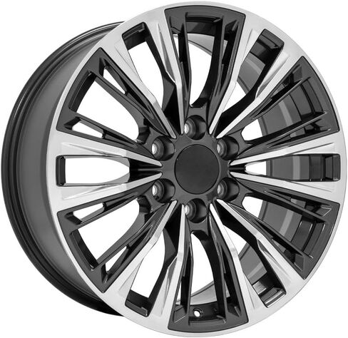 OE Wheels CA93 20 Inch Rims and Tires Fit Escalade-V Series Style 6x139.7 20x9 Gloss Gunmetal with Polished Face - Hollander 4869 - TS-37 AT 275/55-20 (Set of 4) in Saudi Arabia